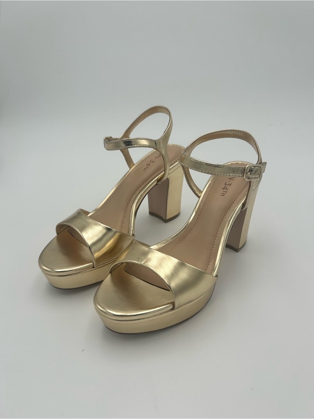 ON 34th Gold Metallic Platform Dress Sandals